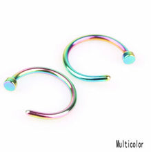 10pcs 5 Colors Nose Hoop Nose Rings Stainless Steel Body Piercing Jewelry Body Jewelry Drop Shipping