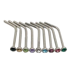 10Pcs Rhinestone Stainless Steel Screw Nose Hoop Ring Stud Body Piercing Pretty