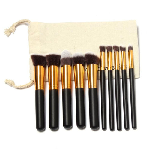 10pc Full Set Women Makeup Brush Kit Superior Professional Soft Cosmetic Brushes Multifunction Toiletry Kit for Women