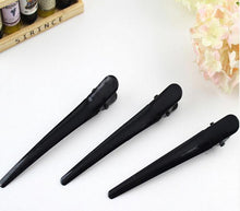 10pcs Large Barrettes Headwear For Women Metal Single Prong DIY Hairstyle Alligator Hair Clip Black