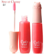 12 Colors Women's Charm Make Up Lip Gloss Cartoon Cat Lid Liquid Lip Tint Cosmetics
