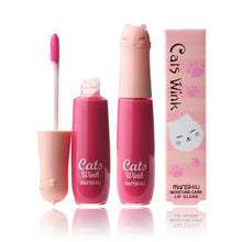 12 Colors Women's Charm Make Up Lip Gloss Cartoon Cat Lid Liquid Lip Tint Cosmetics