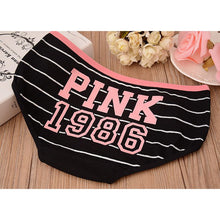 12 Style Sexy Underwear Women Panties Cotton Stripe Mid Rise Panties Cute Letter Pink Print Girl Casual Underwear PY3