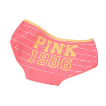 12 Style Sexy Underwear Women Panties Cotton Stripe Mid Rise Panties Cute Letter Pink Print Girl Casual Underwear PY3