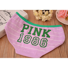 12 Style Sexy Underwear Women Panties Cotton Stripe Mid Rise Panties Cute Letter Pink Print Girl Casual Underwear PY3