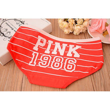 12 Style Sexy Underwear Women Panties Cotton Stripe Mid Rise Panties Cute Letter Pink Print Girl Casual Underwear PY3