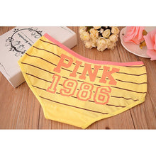 12 Style Sexy Underwear Women Panties Cotton Stripe Mid Rise Panties Cute Letter Pink Print Girl Casual Underwear PY3