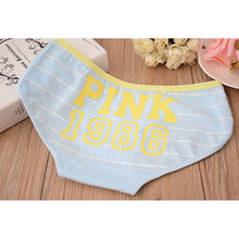 12 Style Sexy Underwear Women Panties Cotton Stripe Mid Rise Panties Cute Letter Pink Print Girl Casual Underwear PY3