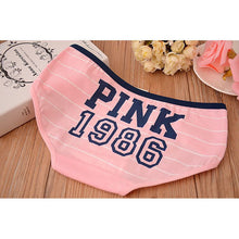 12 Style Sexy Underwear Women Panties Cotton Stripe Mid Rise Panties Cute Letter Pink Print Girl Casual Underwear PY3