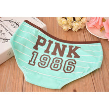 12 Style Sexy Underwear Women Panties Cotton Stripe Mid Rise Panties Cute Letter Pink Print Girl Casual Underwear PY3
