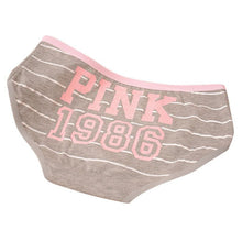 12 Style Sexy Underwear Women Panties Cotton Stripe Mid Rise Panties Cute Letter Pink Print Girl Casual Underwear PY3