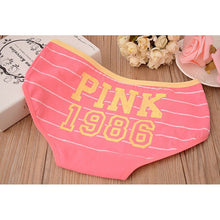 12 Style Sexy Underwear Women Panties Cotton Stripe Mid Rise Panties Cute Letter Pink Print Girl Casual Underwear PY3