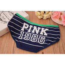 12 Style Sexy Underwear Women Panties Cotton Stripe Mid Rise Panties Cute Letter Pink Print Girl Casual Underwear PY3
