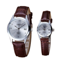 12 Styles BrandCouple Lovers Watch Auto Date Calendar Quartz Movement Leather Strap Wristwatches Relogio Masculino