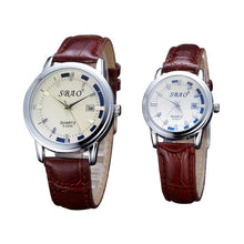 12 Styles BrandCouple Lovers Watch Auto Date Calendar Quartz Movement Leather Strap Wristwatches Relogio Masculino