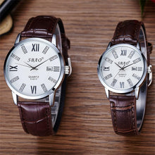 12 Styles BrandCouple Lovers Watch Auto Date Calendar Quartz Movement Leather Strap Wristwatches Relogio Masculino