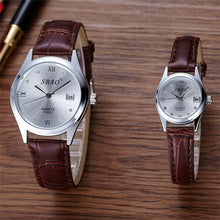 12 Styles BrandCouple Lovers Watch Auto Date Calendar Quartz Movement Leather Strap Wristwatches Relogio Masculino