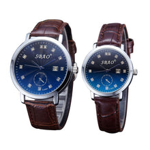 12 Styles BrandCouple Lovers Watch Auto Date Calendar Quartz Movement Leather Strap Wristwatches Relogio Masculino
