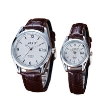 12 Styles BrandCouple Lovers Watch Auto Date Calendar Quartz Movement Leather Strap Wristwatches Relogio Masculino