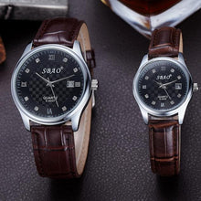 12 Styles BrandCouple Lovers Watch Auto Date Calendar Quartz Movement Leather Strap Wristwatches Relogio Masculino