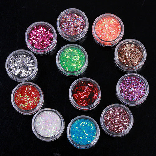 12Colors Nail Art Paillette Tip Decoration 2MM Nail Art Decoration Sticker