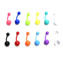 12Pcs Flexible Navel Bar Barbell Rings Mixed Belly Button Piercing Body Jewelry