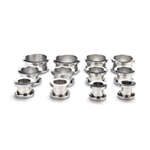 12Pcs Surgical Stainless Steel Screw-Fix Flesh Tunnels Ear Plugs 316L Ear Expanders