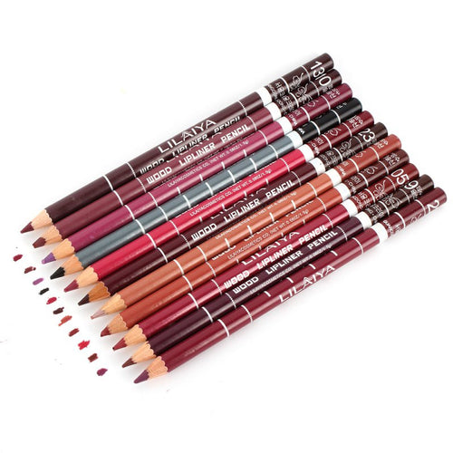 12pcsulti-color Party Queen Lip Liner Pencil Functional Eyebrow Eye Lip Makeup Waterproof Colorful Cosmetic Pen PY7