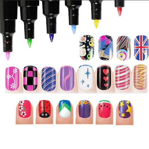 16 Colors Nail Art Pen for 3D Nail Art DIY Decoration Nail Polish Pen Set 3D Design Nail Beauty Dotting Tools Paint Pens