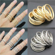 16pc Stylish Punk Stackable Plain Band Above Knuckle Midi Finger Ring