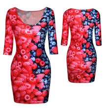 18 Colors Women Sexy Slim Dress Fit 3D Animal Print Space Galaxy Bodycon Mini Dresses
