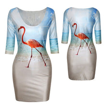 18 Colors Women Sexy Slim Dress Fit 3D Animal Print Space Galaxy Bodycon Mini Dresses