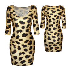 18 Colors Women Sexy Slim Dress Fit 3D Animal Print Space Galaxy Bodycon Mini Dresses