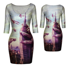 18 Colors Women Sexy Slim Dress Fit 3D Animal Print Space Galaxy Bodycon Mini Dresses