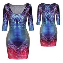 18 Colors Women Sexy Slim Dress Fit 3D Animal Print Space Galaxy Bodycon Mini Dresses