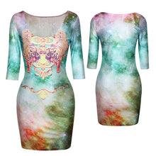 18 Colors Women Sexy Slim Dress Fit 3D Animal Print Space Galaxy Bodycon Mini Dresses