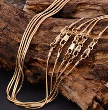 18K Gold Plated Chain Necklace For Men Women Snake Chain 18-26 inch DIY Long Chain