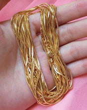 18K Gold Plated Chain Necklace For Men Women Snake Chain 18-26 inch DIY Long Chain
