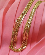 18K Gold Plated Chain Necklace For Men Women Snake Chain 18-26 inch DIY Long Chain