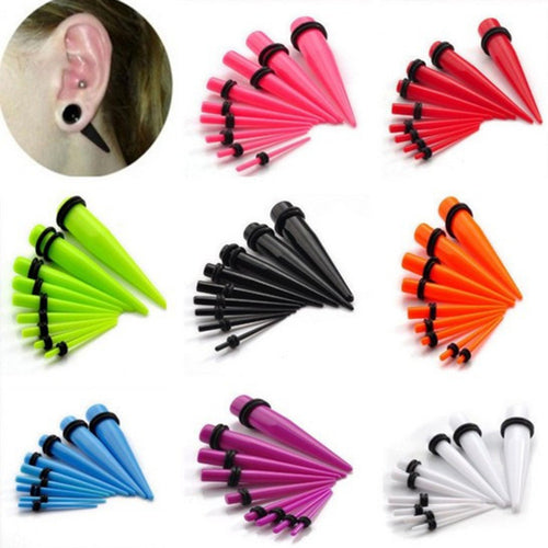 18Pcs Acrylic Ear Plug Taper Kit Gauges Ear Expander Stretcher Stretching Piercing Women Mens Body Jewelry