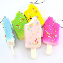 1P Squishy Bread Chocolate Sprinkles Popsicle Phone Straps Soft Scented Charms
