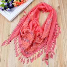 150*50CM7 Colors Tassel Scarf women Embroidered Flower Scarf Bib