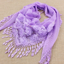 150*50CM7 Colors Tassel Scarf women Embroidered Flower Scarf Bib