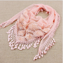 150*50CM7 Colors Tassel Scarf women Embroidered Flower Scarf Bib