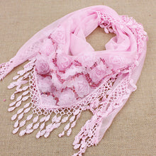 150*50CM7 Colors Tassel Scarf women Embroidered Flower Scarf Bib