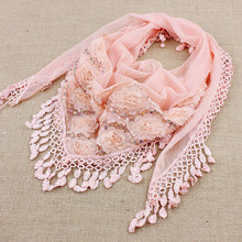 150*50CM7 Colors Tassel Scarf women Embroidered Flower Scarf Bib