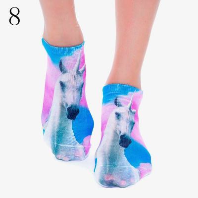 3D Socks beauty short Women socks printed funny animal socks womens cotton sock For girls soks