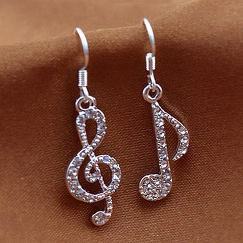 1Paor Womens Girls Trendy Fancy Treble Music Note Ear Hook Dangle Earring Charm Wedding Gift Jewelry