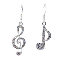 1Paor Womens Girls Trendy Fancy Treble Music Note Ear Hook Dangle Earring Charm Wedding Gift Jewelry