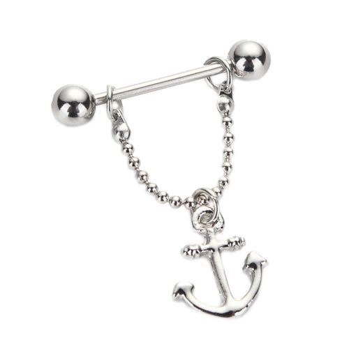 316L Surgical Steel Anchor Dangle Body Piercing Nipple Rings Piercing Shields Bar 14G for Women/Men Best Gift